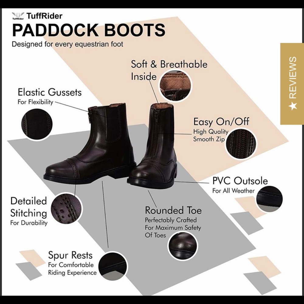 EUC Tuffrider Girls Paddock Boots Size 11 - Picture 5 of 9